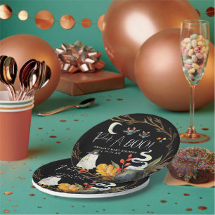 Prato De Papel Pequeno Fantasma Chá de fraldas de Dia das Bruxa