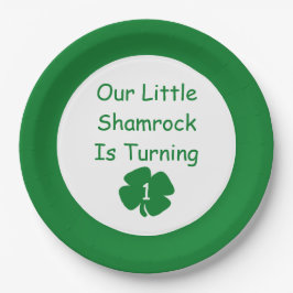 Prato De Papel Pequeno primeiro aniversario de Shamrock