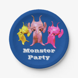 Prato De Papel Pequenos marcianos, personalizados para crianças.