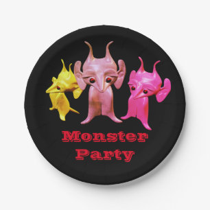 Prato De Papel Pequenos marcianos, personalizados para crianças.