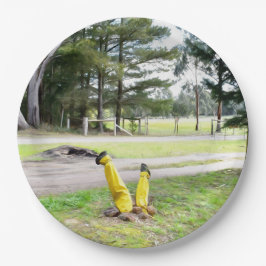 Prato De Papel Perdido no Jardim de novo