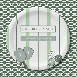 Prato De Papel Perfect Match Pickleball Couples Bridal Shower
