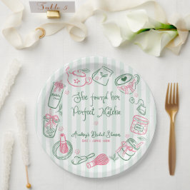 Prato De Papel Perfect Matcha Pink and Green Bridal Shower