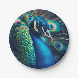 Prato De Papel Perfil Peacock