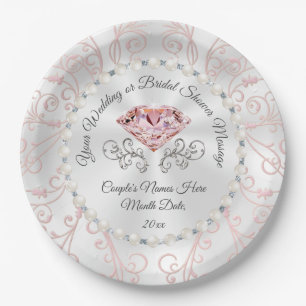 Prato De Papel Pérolas Personalizadas e Placas de Papel Diamante