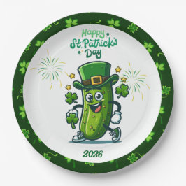 Prato De Papel Personagem de desenho animado de pepino do dia de 