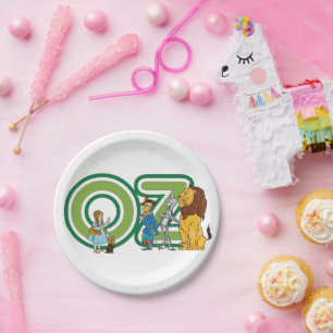 Prato De Papel Personagens Vintage do Mágico de Oz e Letras de Te