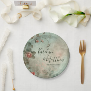 Prato De Papel Personalidade de casamento de rosas deliciosos