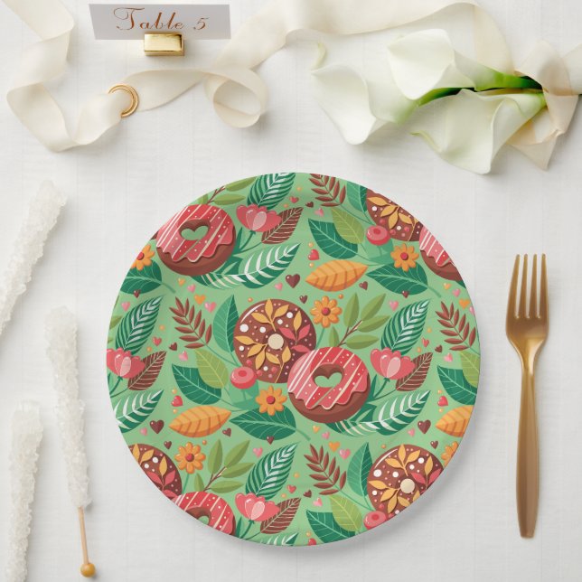 Prato De Papel Personalização do ventilador da Rosquinha da sala  (Casamento)