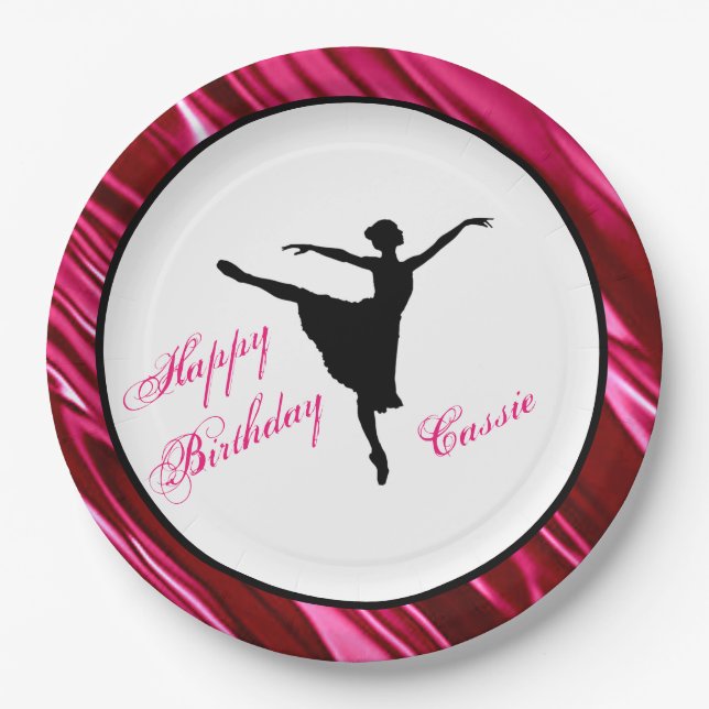 Prato de Papel Personalizado Bailarina Feliz Anive (Frente)
