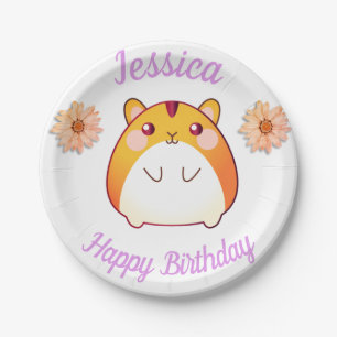 Prato De Papel Personalizado de Hamster Kawaii