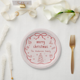 Prato de Papel Personalizado Feliz Natal