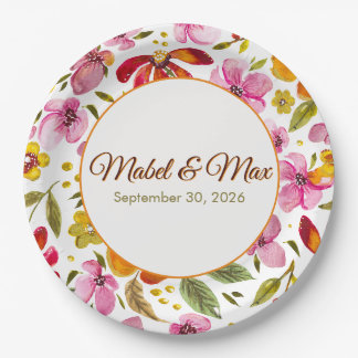 Prato De Papel Personalizado Finalmente Spring Watercolor Floral