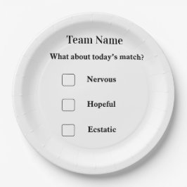 Prato de Papel Personalizado para Dia de Jogo de F