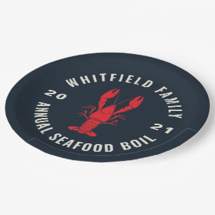 Prato De Papel Personalizado para fervura de marisco da família d