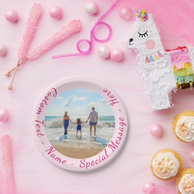 Prato De Papel Personalizado Seu Papel Fotográfico Coloca Texto P (Festa)