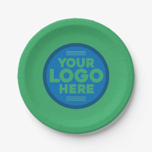 Prato De Papel Personalizado seu texto ou logotipo aqui Papel