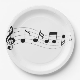 Prato De Papel Personalizar a Placa de Grupo de Notas Musicais