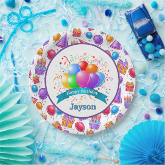 Prato De Papel Personalizar Celebração de Aniversário