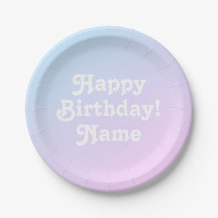 Prato De Papel Personalizar com Nome e Foto Aniversário