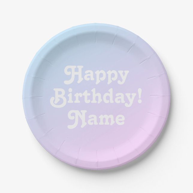 Prato De Papel Personalizar com Nome e Foto Aniversário (Frente)