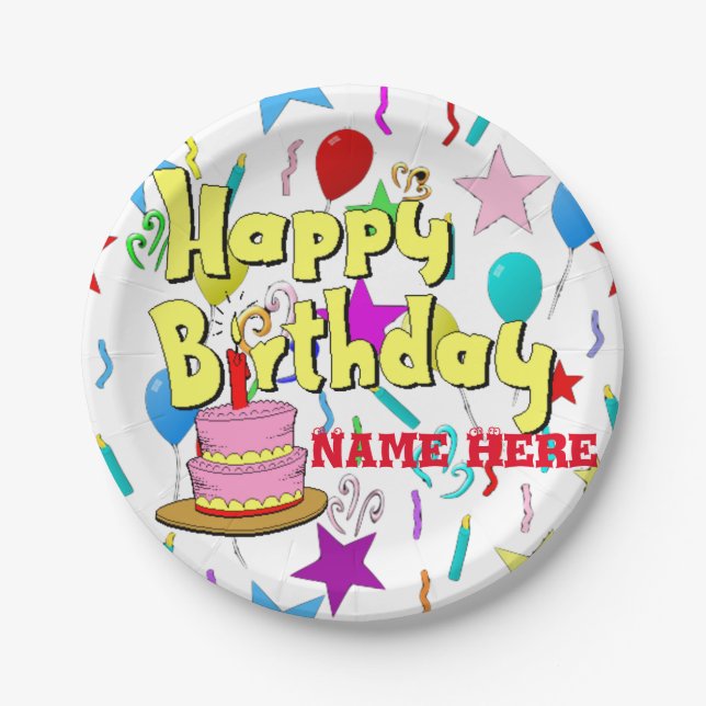 Prato De Papel Personalizar dia (Frente)