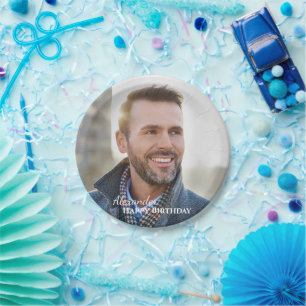 Prato De Papel Personalizar família de fotos de aniversário