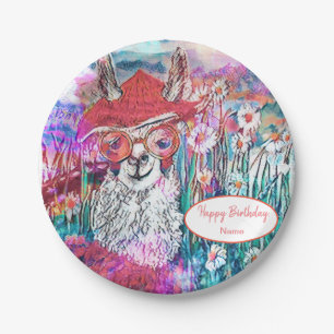 Prato De Papel Personalizar Feliz Aniversário Mama Llama