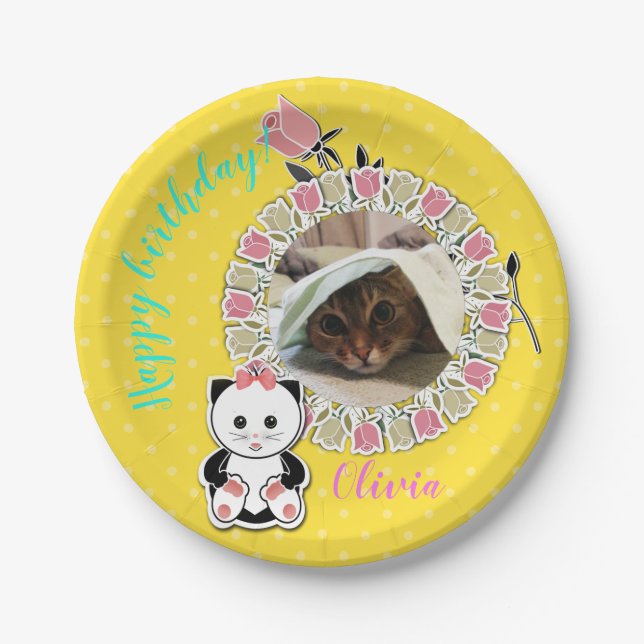 Prato De Papel Personalizar, pessoal, foto (Frente)