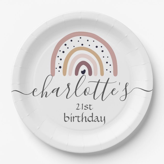 Prato De Papel Personalizar Placas de Papel - Salmão do Arco-Íris (Frente)