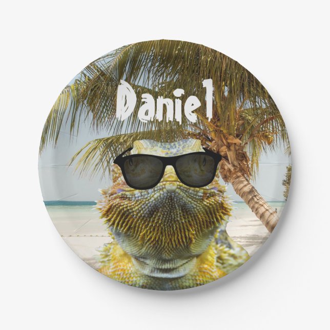 Prato De Papel Personalize o Summer Beach Fund (Frente)