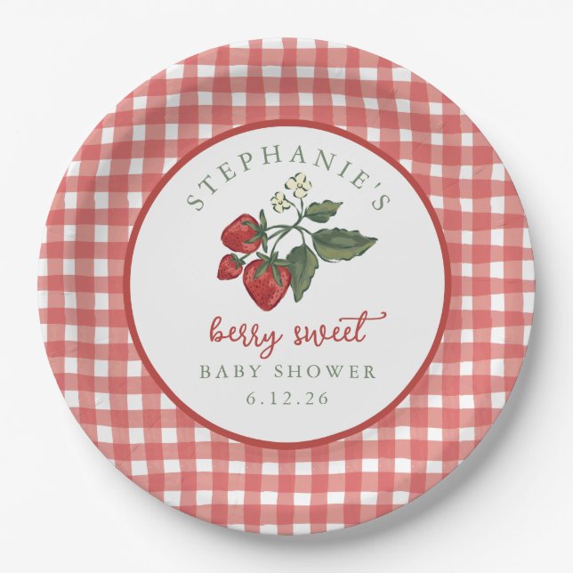 Prato De Papel Personalized Berry Sweet Baby Shower Napkin (Frente)