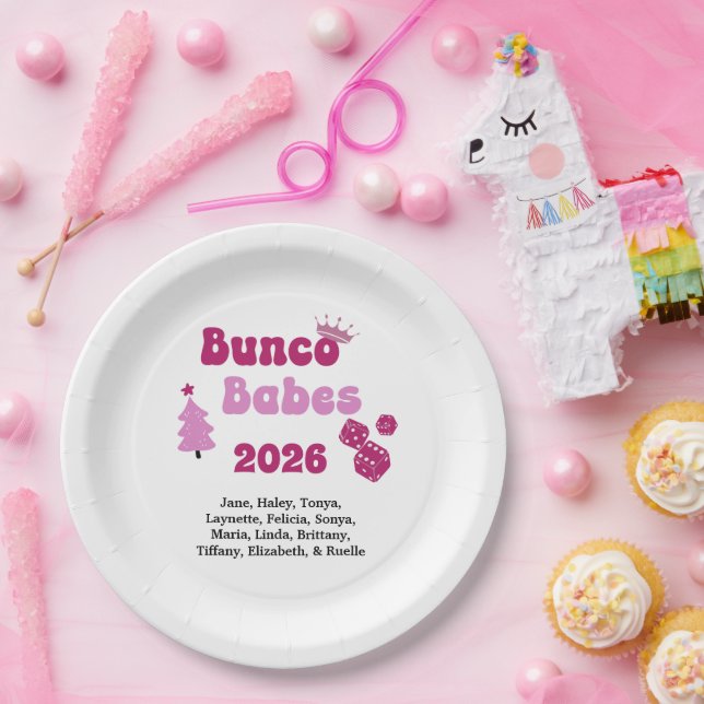 Prato De Papel Personalized Bunco Babe  (Festa)