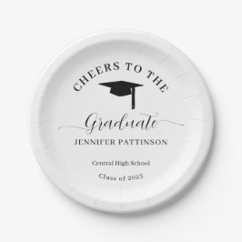 Prato De Papel Personalized Cheers Graduate Graduation