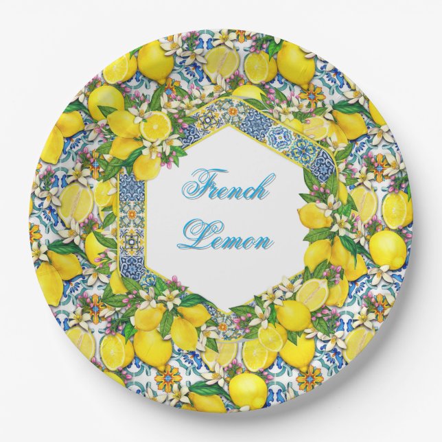 Prato De Papel Personalized French Lemon   (Frente)