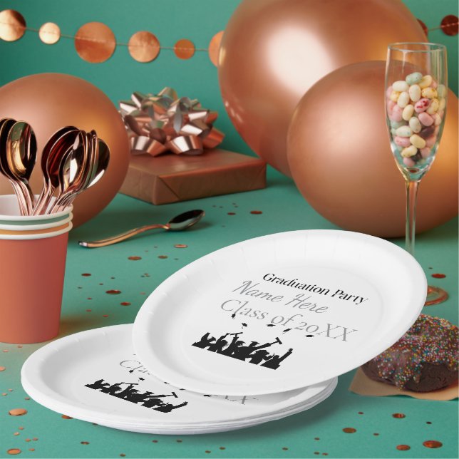 Prato De Papel Personalized Graduation Custom Name and Class Year (Múltiplo)