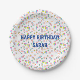 Prato De Papel Personalized happy birthday plate