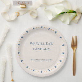 Prato De Papel Personalized Passover Seder Plate with Family Name