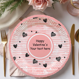 Prato De Papel Personalized Sketch Hearts Valentine Tablescape