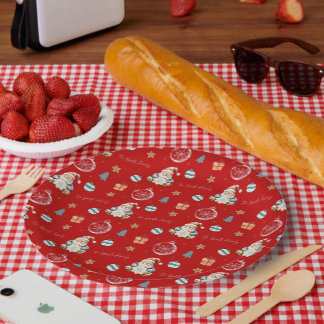 Prato De Papel Personalized Vintage Santa Paper Plates