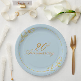 Prato De Papel Personalizes Anniversary with Golden Frame