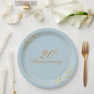 Prato De Papel Personalizes Anniversary with Golden Frame