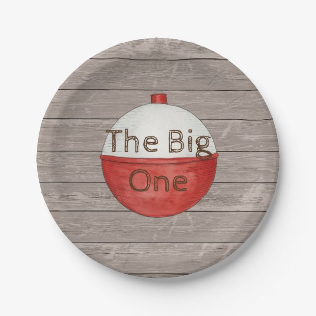 Prato De Papel Pesca - Primeiro Aniversário de Papel (Frente)