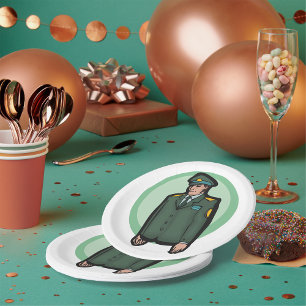 Prato De Papel Pessoa Militar