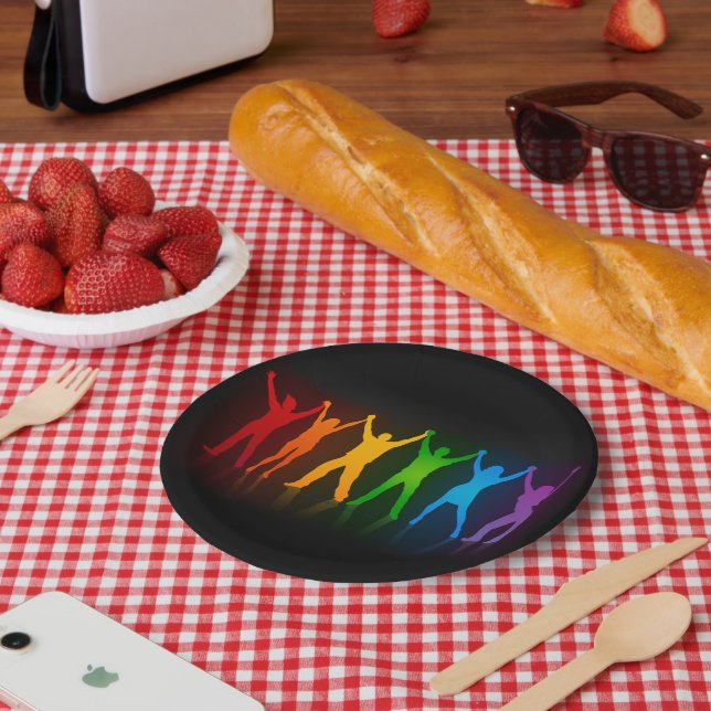 Prato De Papel Pessoas de grupo de SlipperyJoe segurando as mãos  (Piquenique)