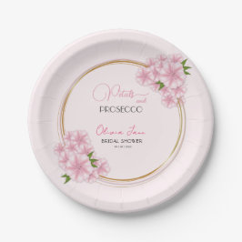 Prato De Papel Petais e Prosecco Watercolor Arco Floral Rosa