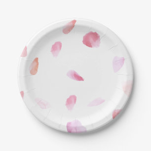 Prato De Papel Petais Rosa românticos