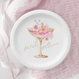 Prato De Papel Pétalas Cor-de-Rosa e Brinde de Prosecco Floral pa