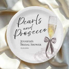 Prato De Papel Pétalas e Prosecco | Chás de Bebê Bridal Watercolo