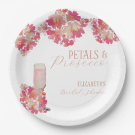 Prato De Papel Pétalas e Prosecco Chuveiro de Noiva Floral Rosa